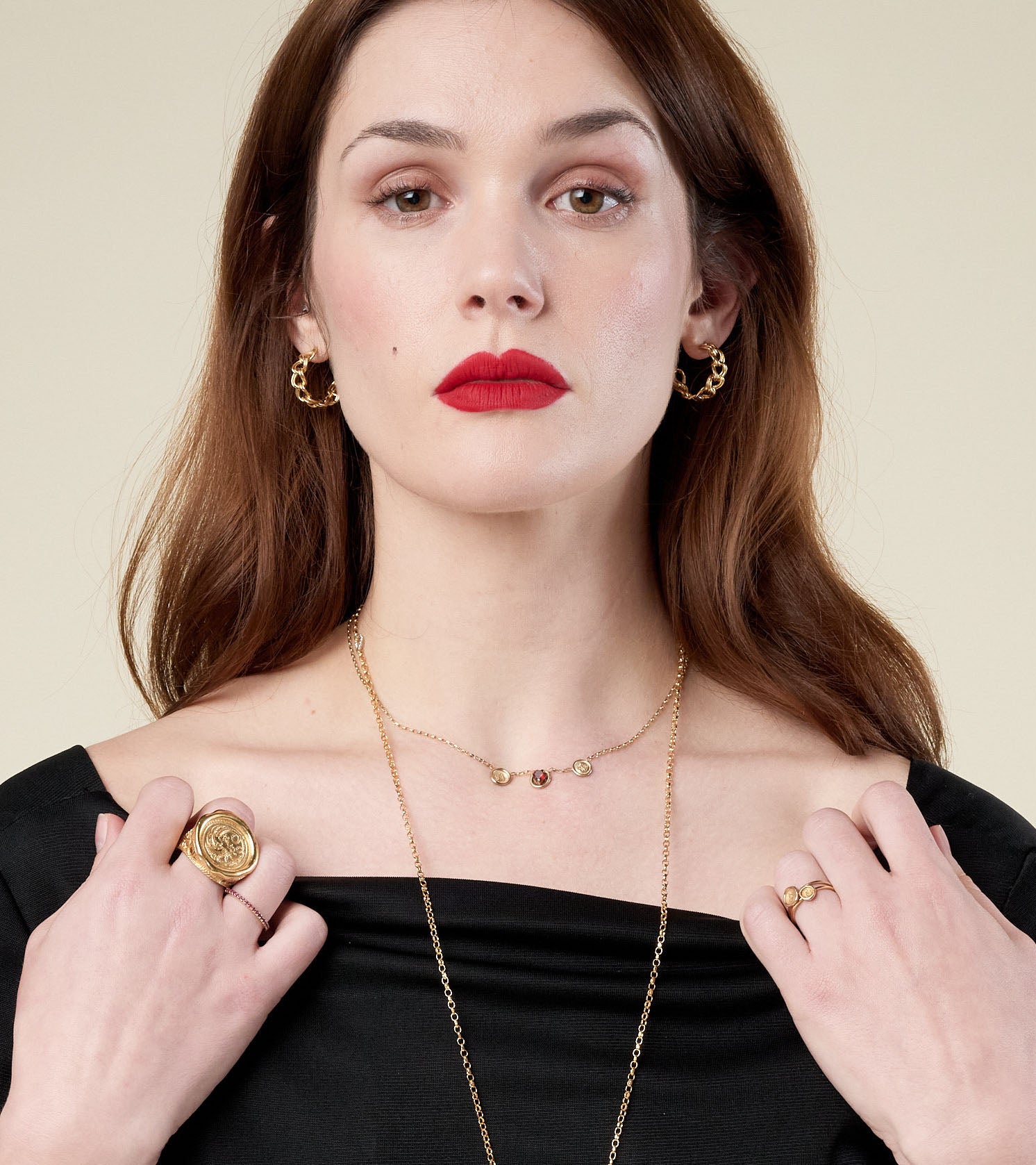 Petites Faith-Hope-Charity Triple Wax Seal Necklace