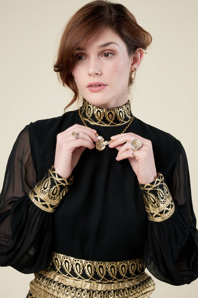 Large Moon Seal Necklace with Dancing Hands – Jessica de Lotz