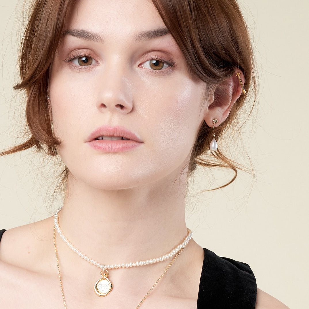 Gold Bow & Arrow Earrings with Diamonds (Pair)