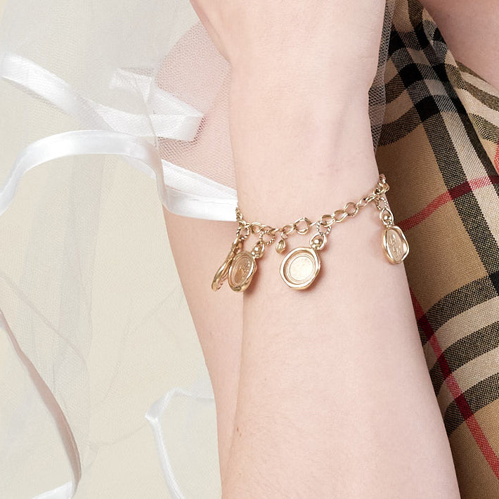 Mini Personalised Wax Seal Chain Bracelet