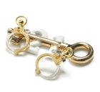 Jessica de Lotz JdL Jewellery Gladys Joyce Bowden Collection Mini Handcuff Stud Earrings with Edwardian Pistol Engraving Gold Plated Silver