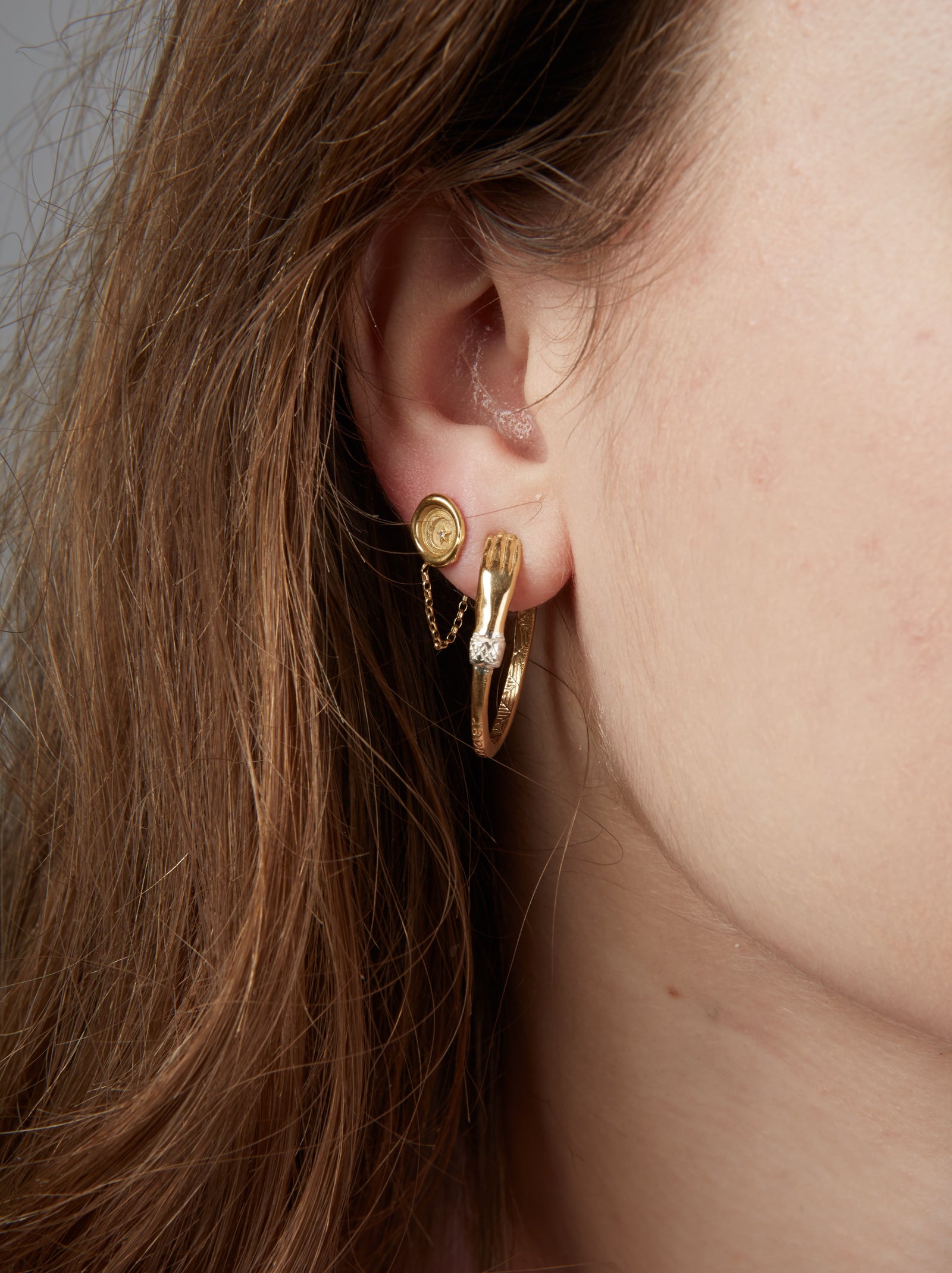 Hand Hoop Earrings (Pair)