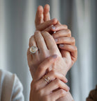 Gold Mini Moon Signet Ring with Diamonds