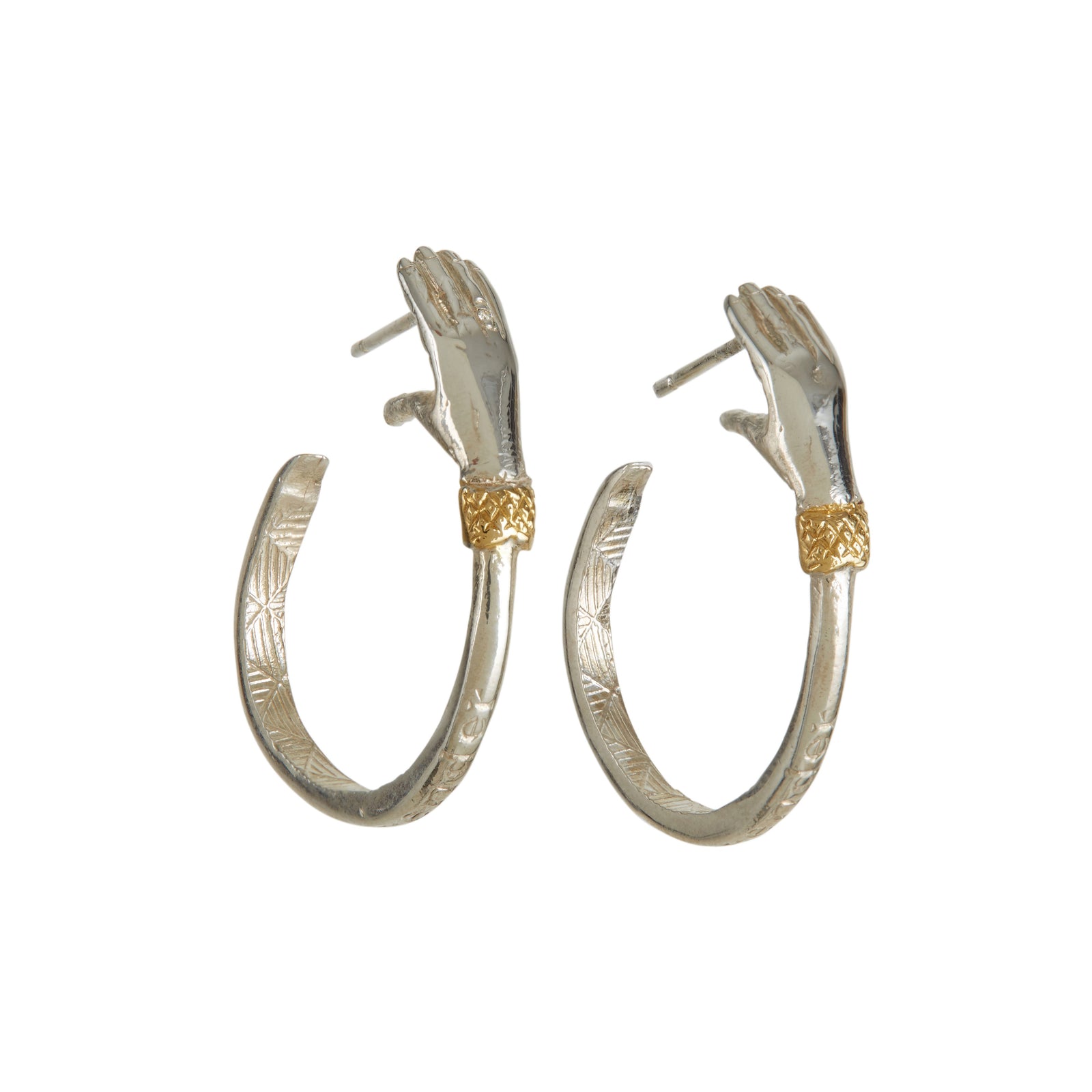 Hand Hoop Earrings (Pair)