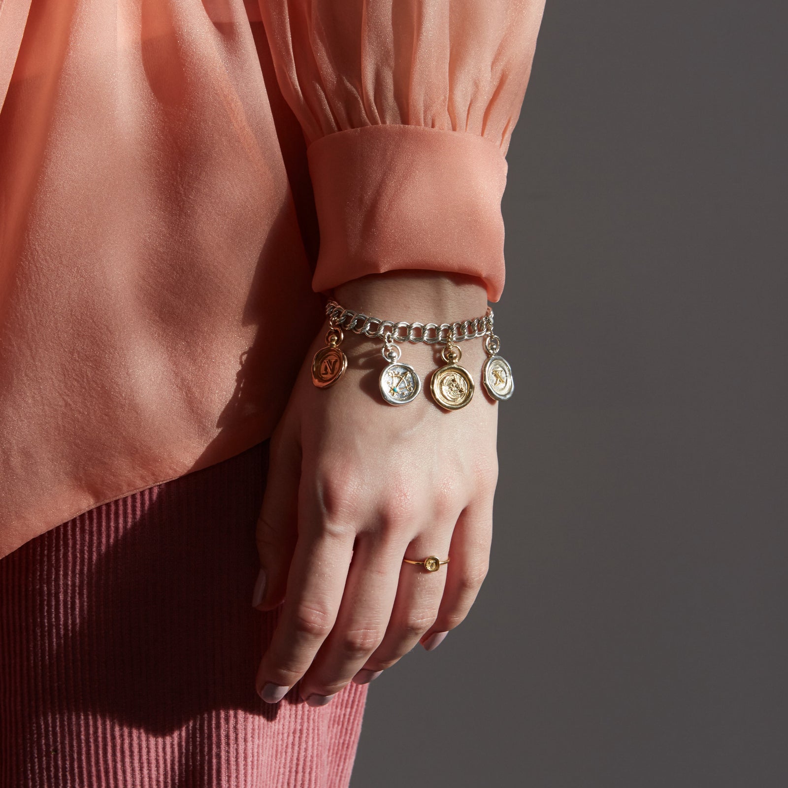 Mini Personalised Wax Seal Chain Bracelet