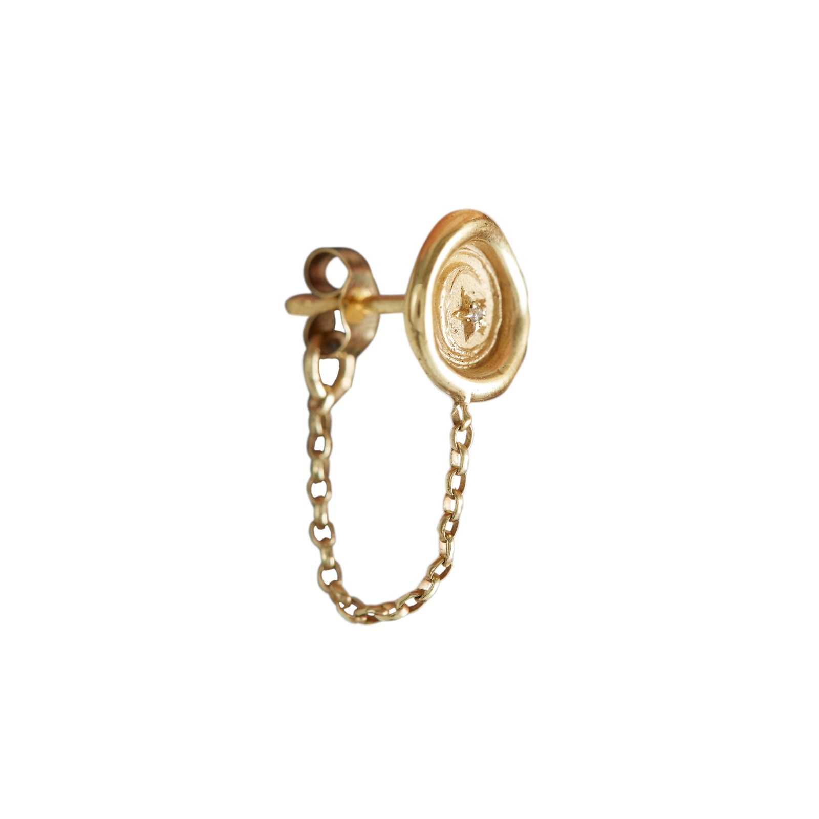 Petites Symbol Wax Seal Chain Stud Earring (Single)