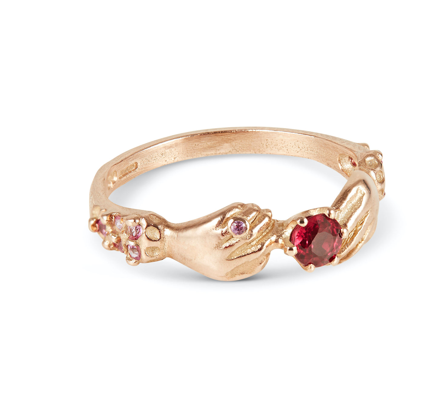 Promise Ring with Ruby and Pink Sapphires