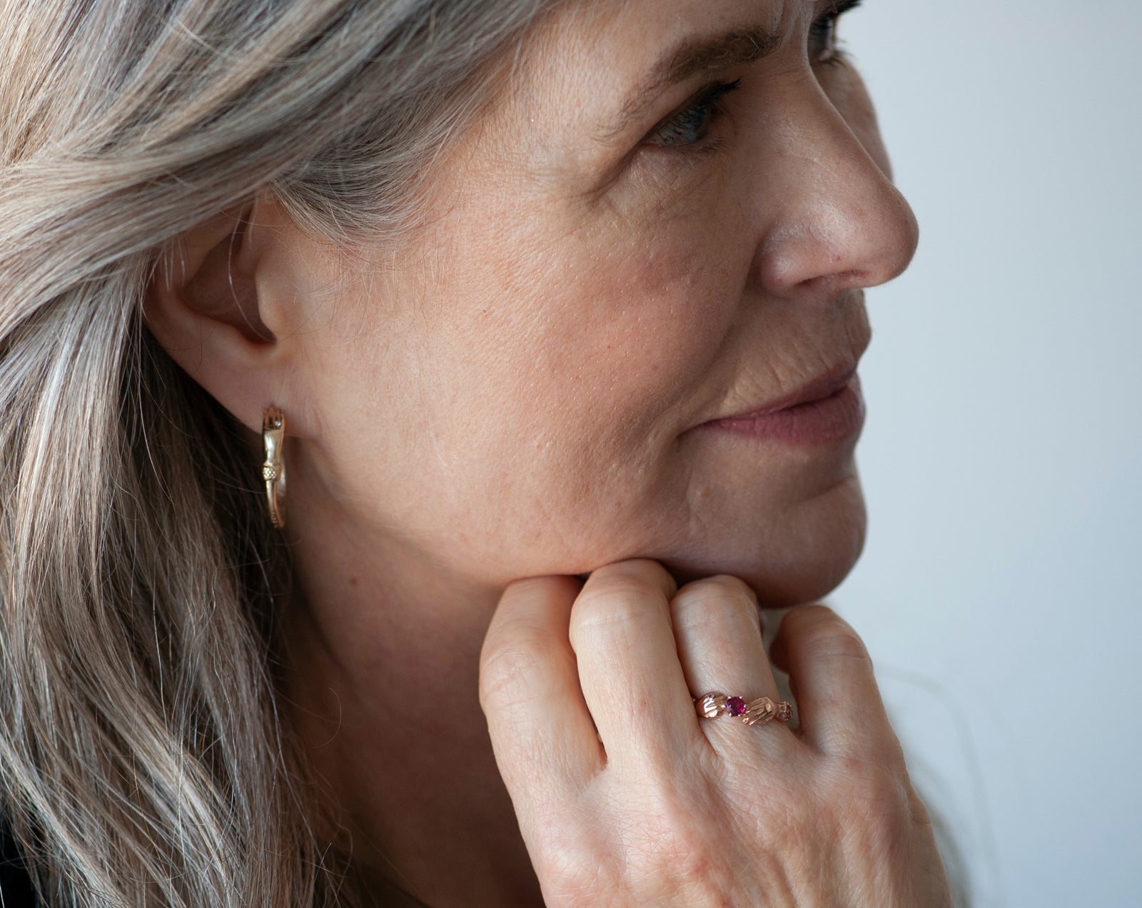 Hand Hoop Earrings (Pair)