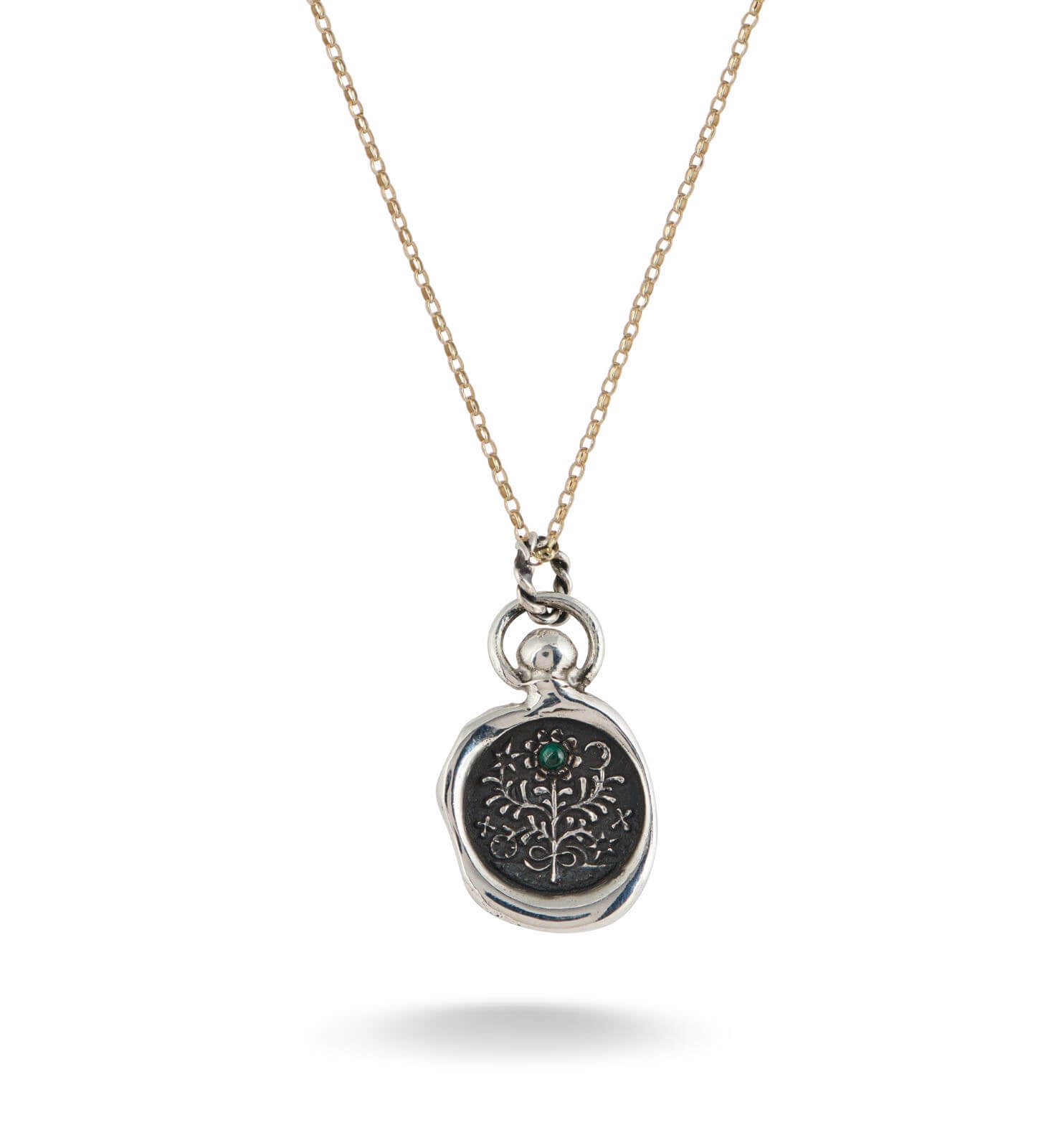 The Philosophical Tree Charm - Oxidised Silver