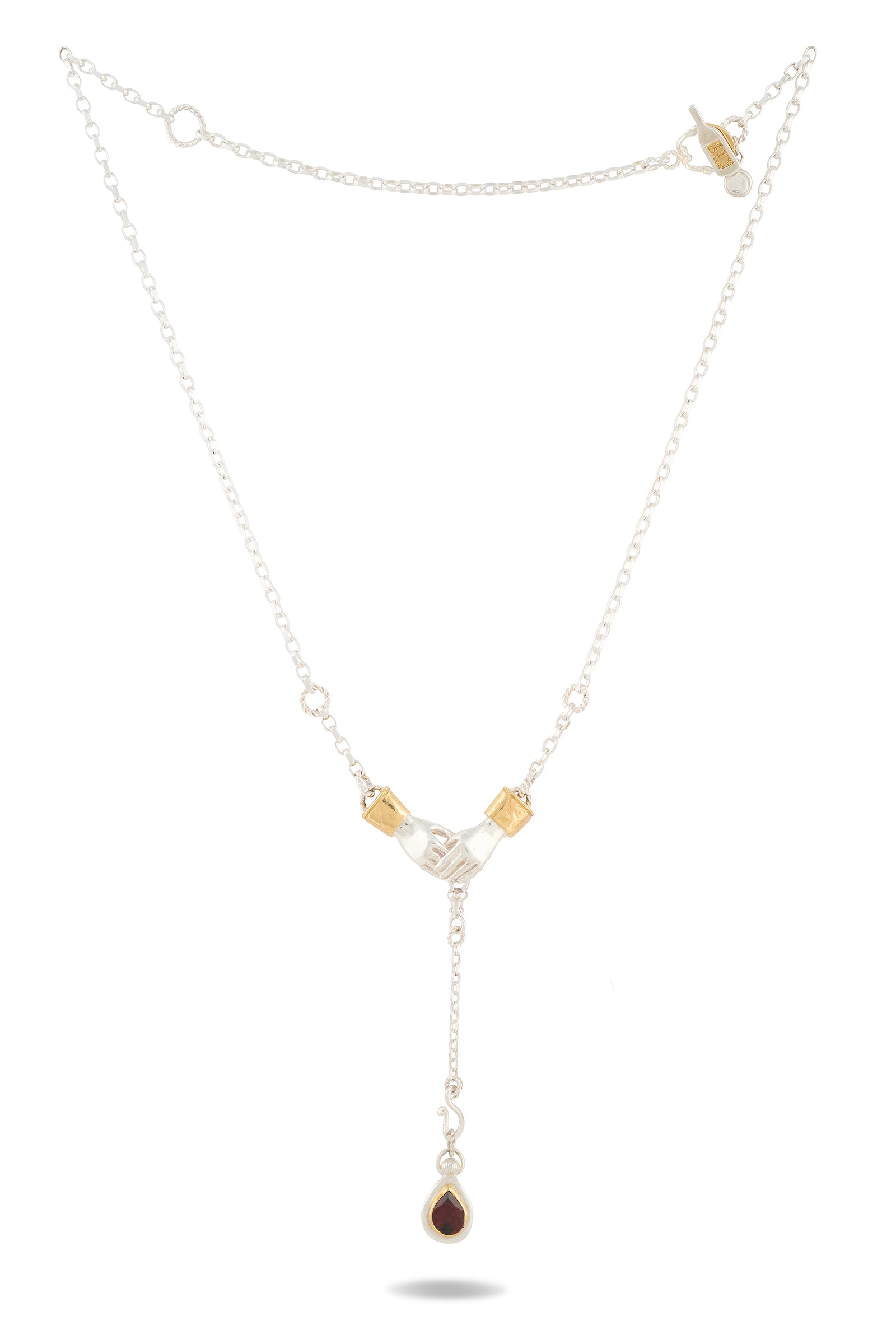 Chatelaine Hand Necklace with 'Our Blood' Drop Charm