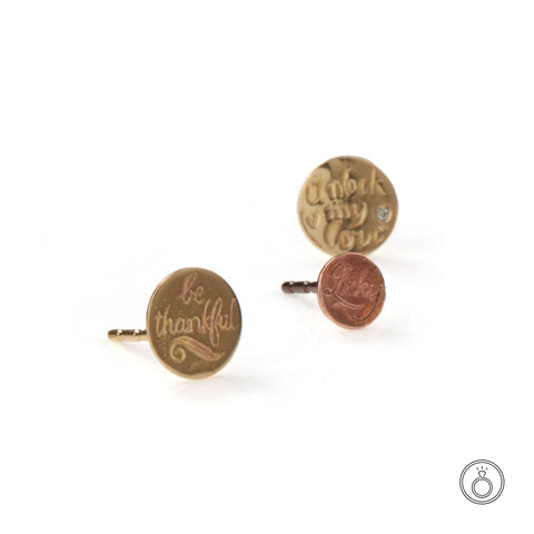 Petites Sentimental Hand Engraved Stud (Single)