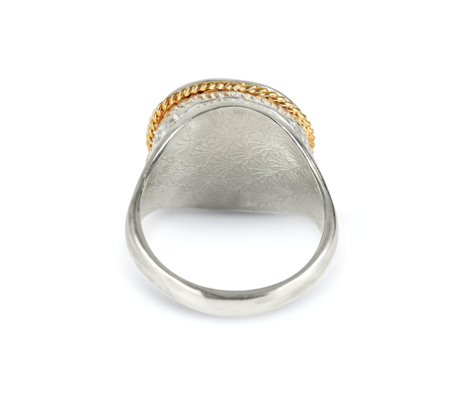 Gold Mini Moon Signet Ring with Diamonds