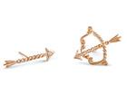 Gold Bow & Arrow Earrings with Diamonds (Pair)