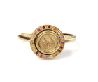 Jessica de Lotz JdL Jewellery Petites 9ct Gold Spinning Lock of Love Stacking Ring with Rubies and Diamonds