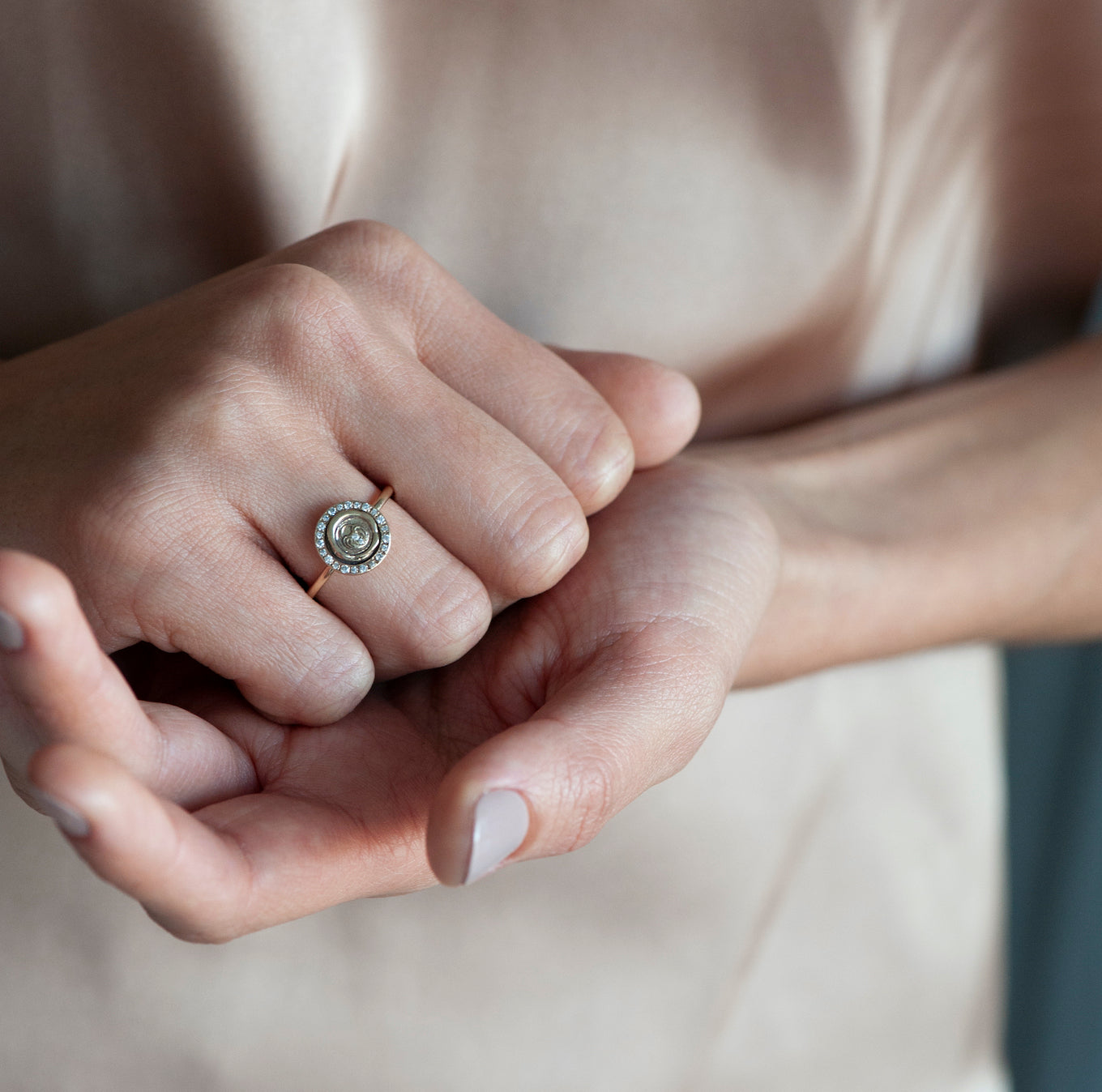 Diamond Halo Seal Ring - Main Image