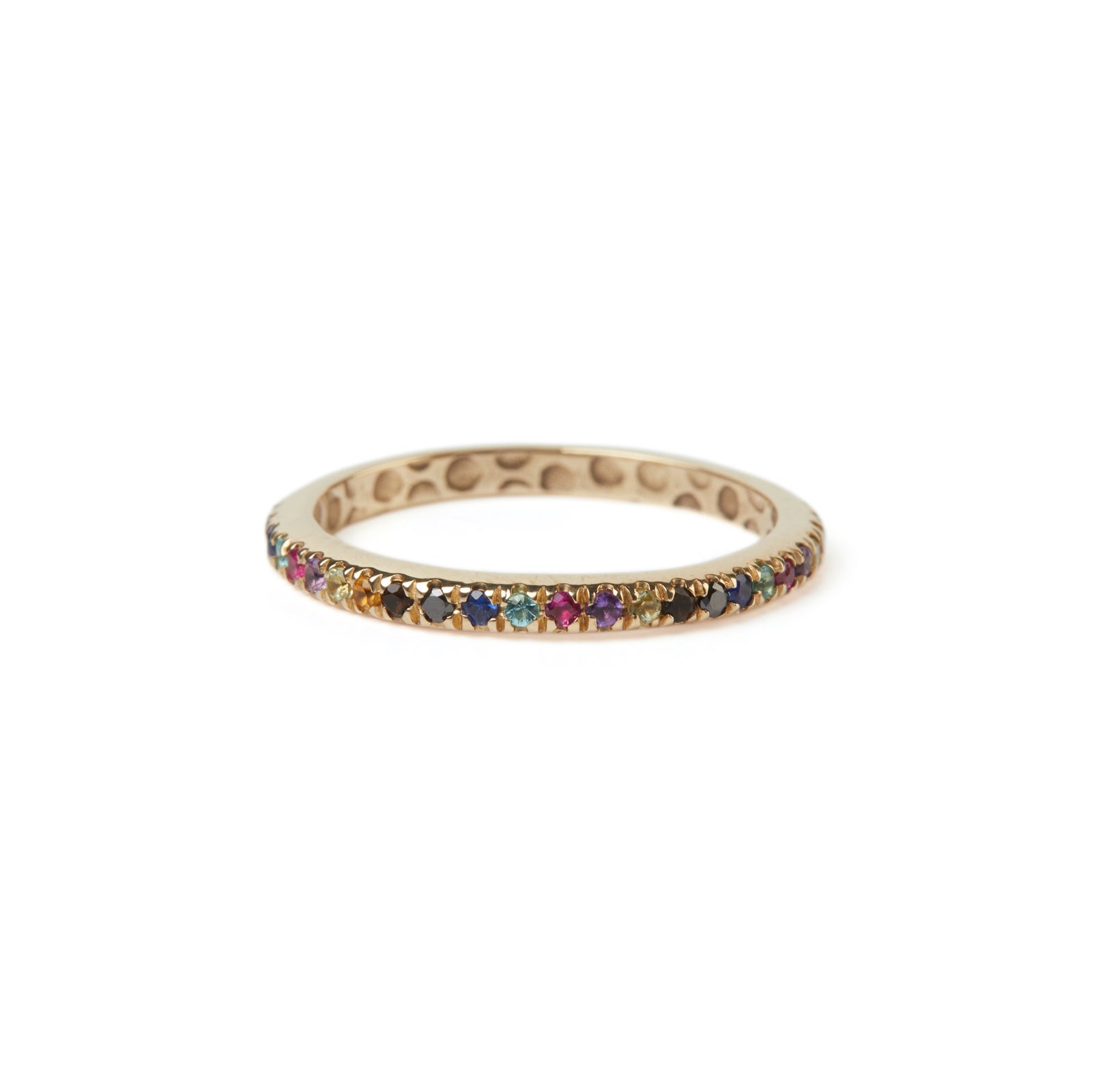 'Mixed Feelings' Faceted Rainbow Eternity Band
