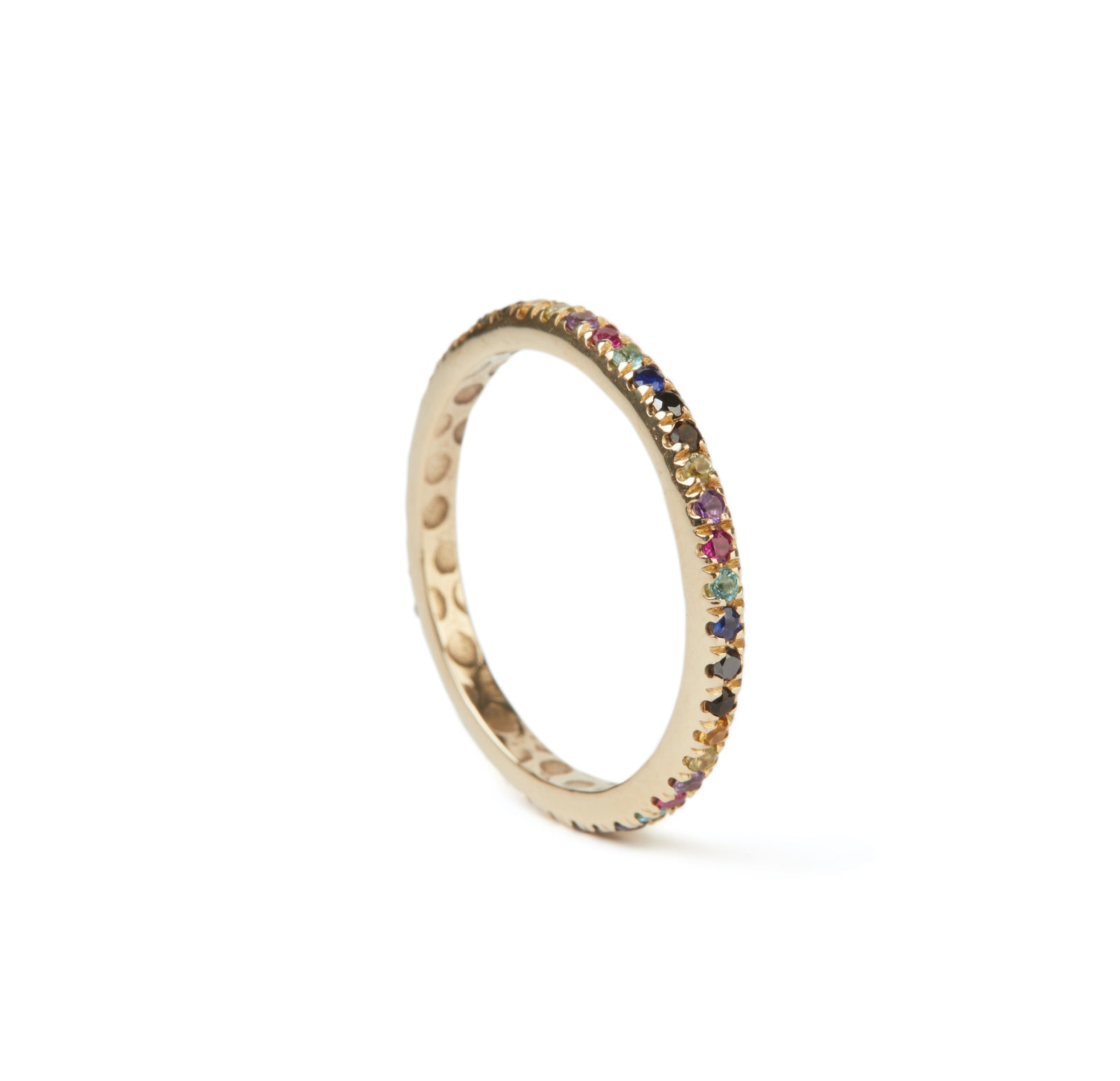 'Mixed Feelings' Faceted Rainbow Eternity Band
