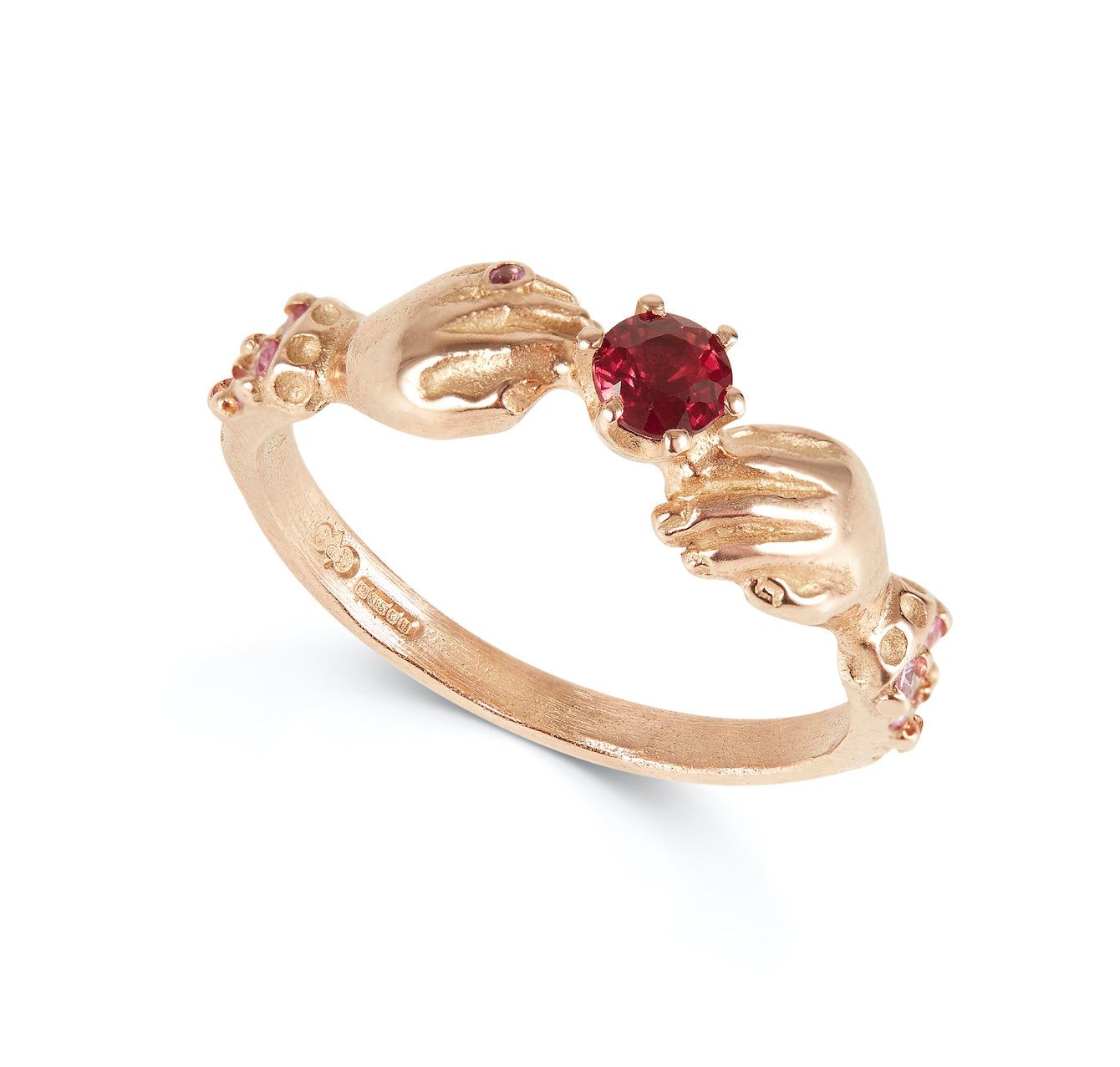 Promise Ring with Ruby and Pink Sapphires