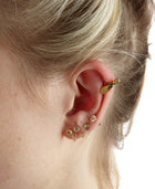 Ultra Petites Wax Seal Triple Studs & Chain Earring